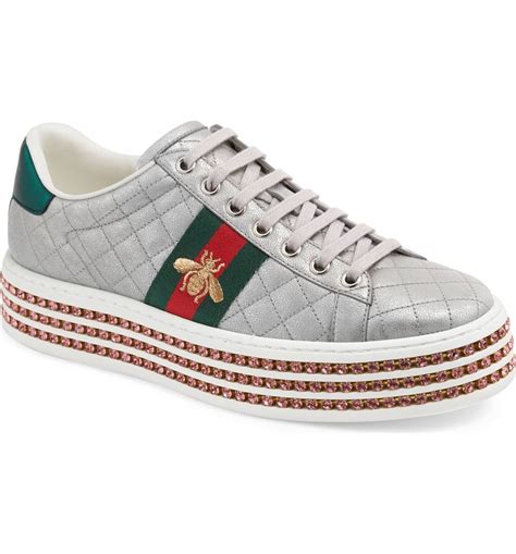 new ace platnium gucci|gucci ace platform shoes.